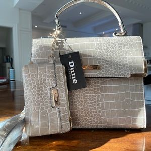 Dune London handbag alligator grey beige with tags